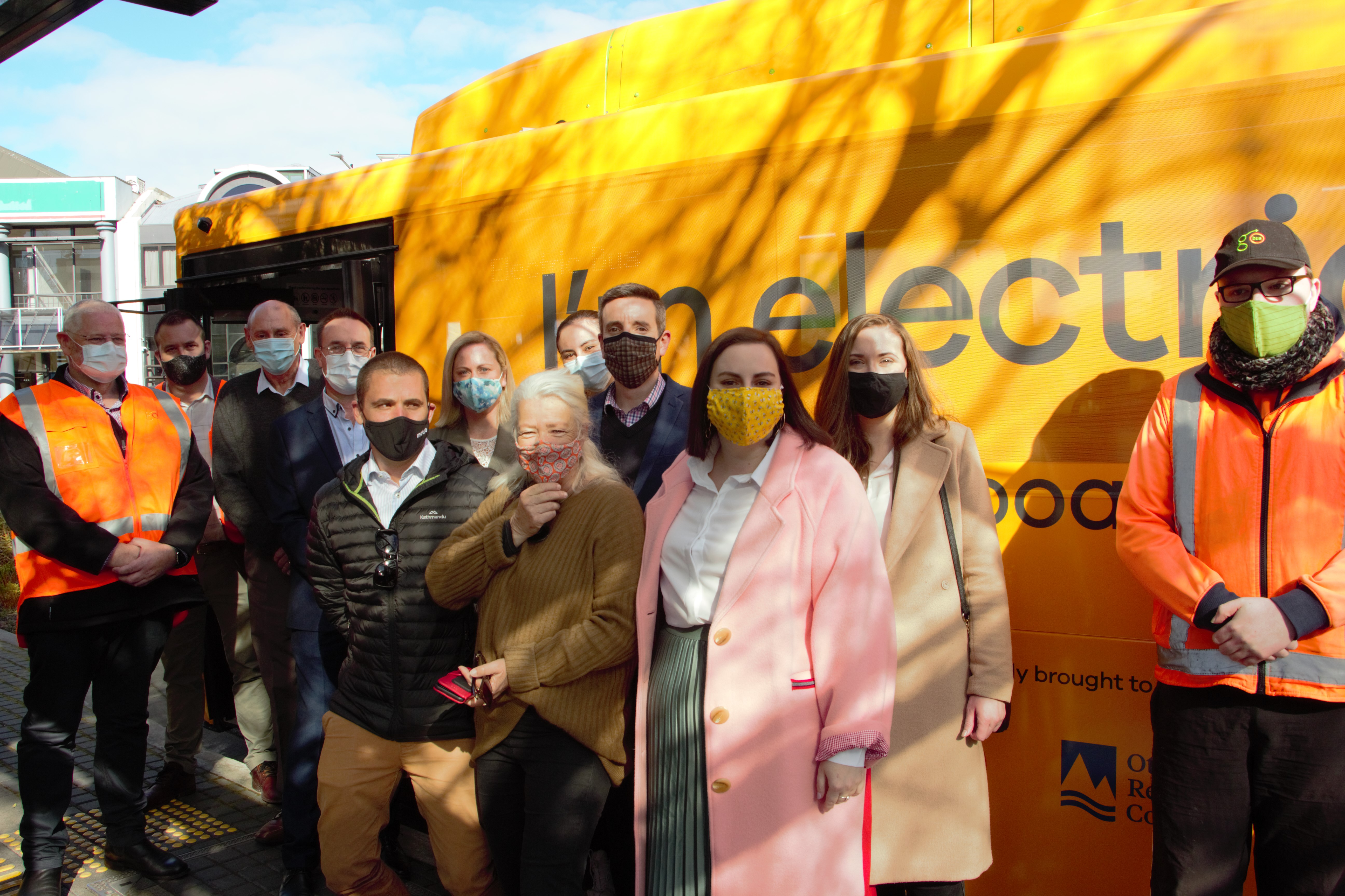 first passengers on the Dunedin electric bus (e-Bus)