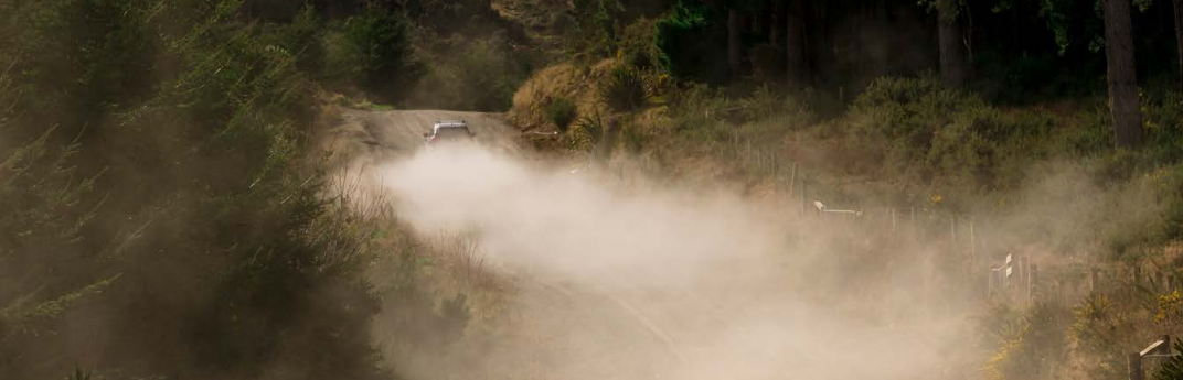 Dusty rural gravel road