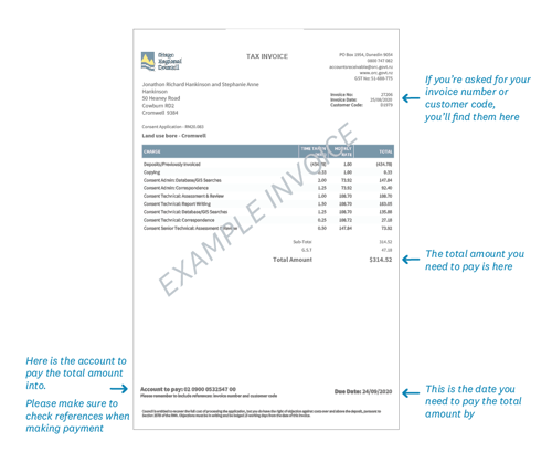 Marked up invoice