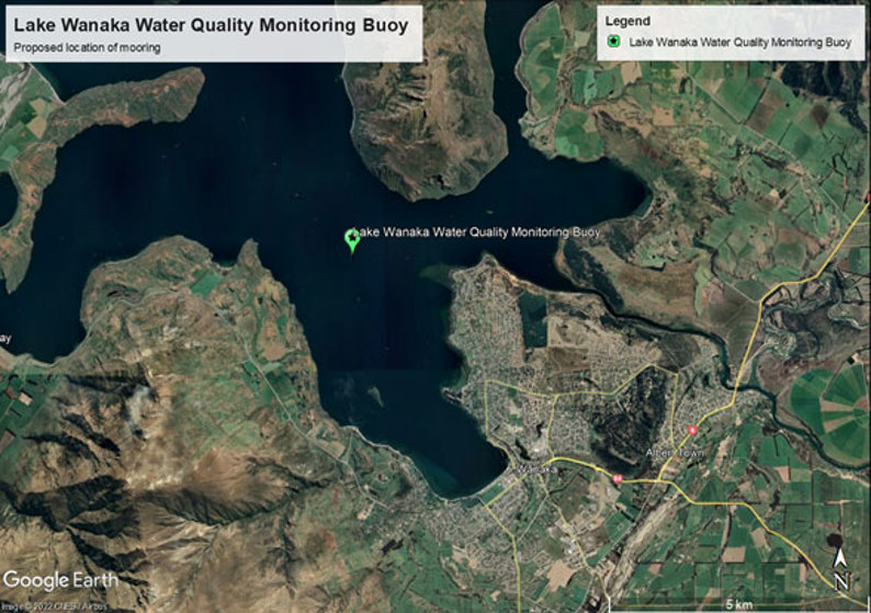 Lake Wānaka Water Quality Monitoring Buoy map