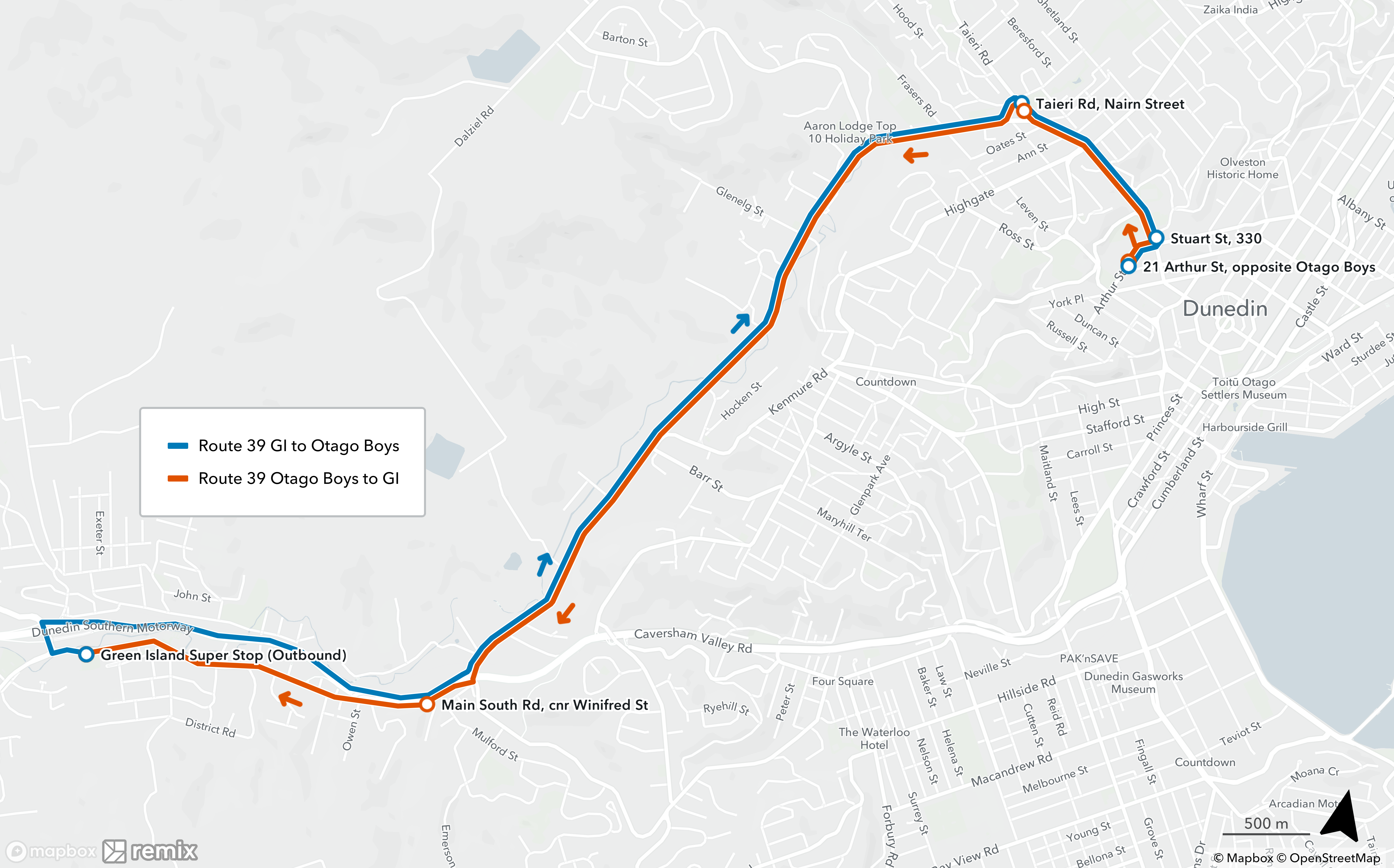 Route 39 GI to OBHS and reverse