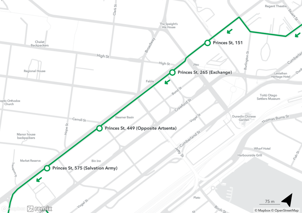 Orbus bus stop changes - Princes Street heading south