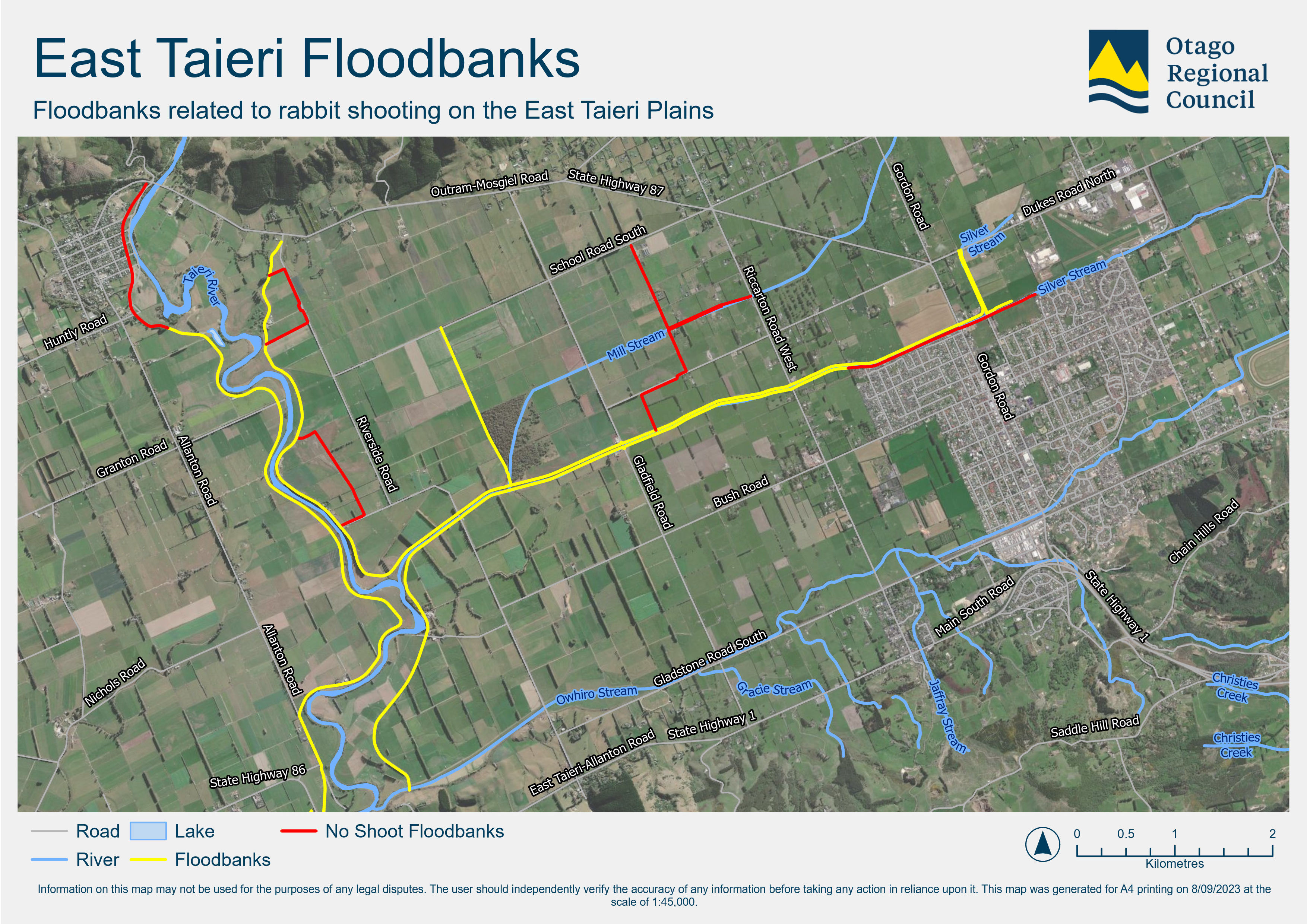 Map of ORC Rabbit Control in the East Taieri, , happening between October and December 2023.