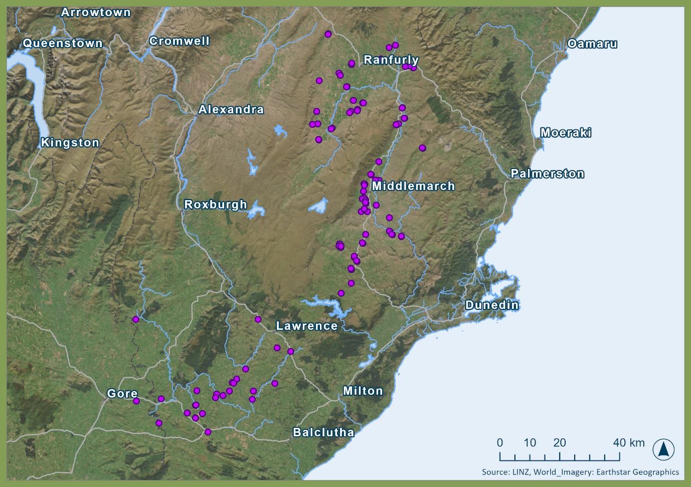 Map of historic rookeries.