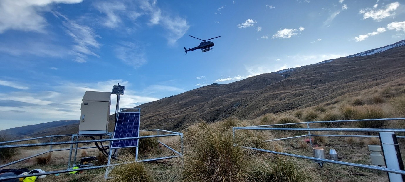 Solar powered rain gauge at Middlemarch.