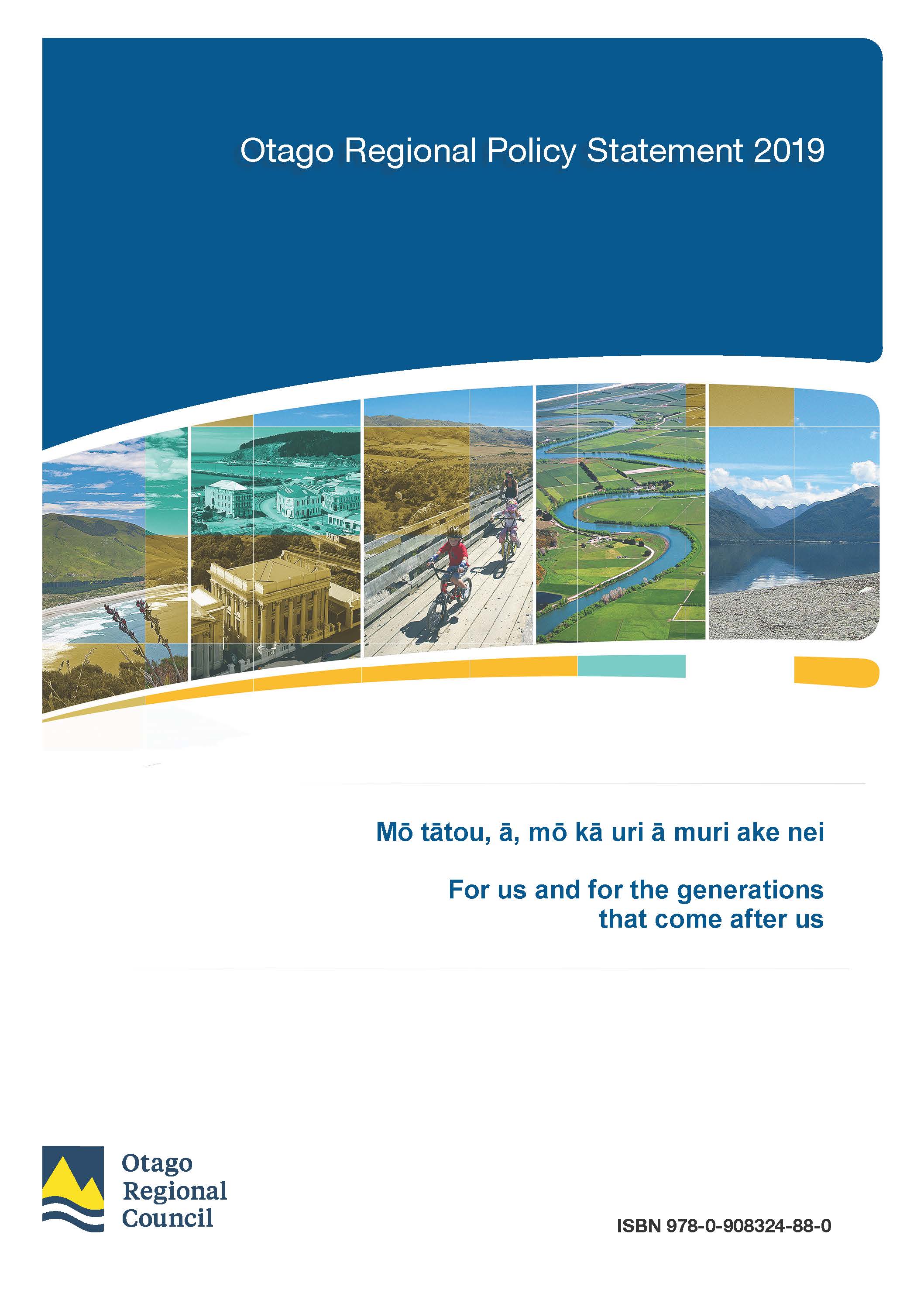 cover of Otago regional policy statement 2019