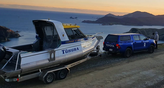 Data gathering . . . the University of Otago’s Research Vessel RV Tūhura