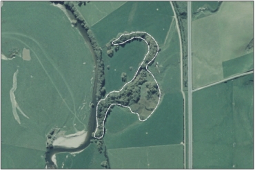 Aerial View of Pomahaka River Oxbow Marsh (Dalvey School Road) (April 2006)