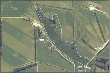 Aerial view of Te Hua Taki Wetland (February 2006)