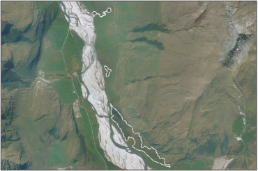 Aerial View of Matukituki Valley Wetland Management Area (February 2007)