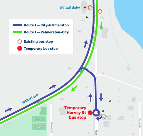 New Loop Stop For North Bound ORC Buses At Waitati Township