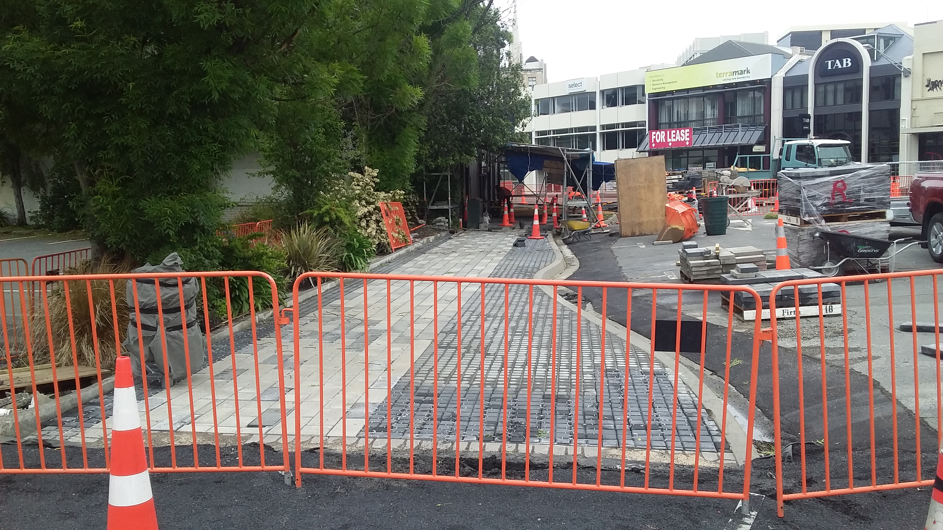 Bus hub construction has been delayed