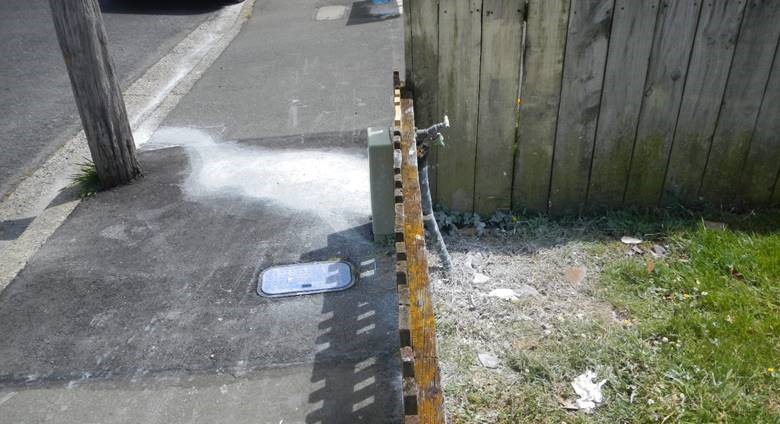 An example of paint entering a stormwater drain