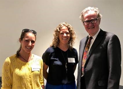 Cr Michael Deaker with Sally Dicey and Katrina Jones from the Tomahawk Smaills Restoration Project