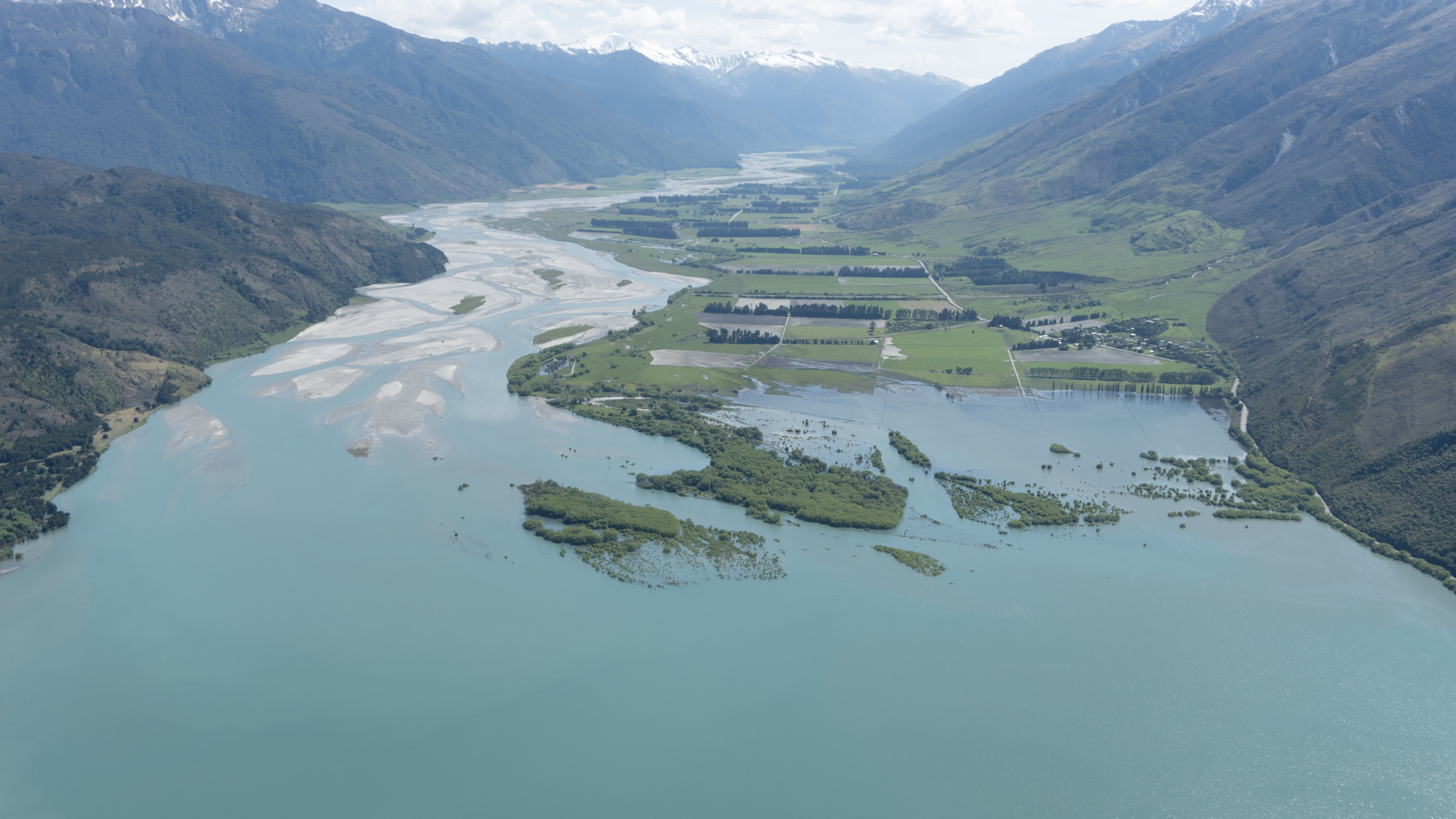 The inflow of the Makarora River to Lake Wanaka, photographed by ORC staff around midday yesterday.