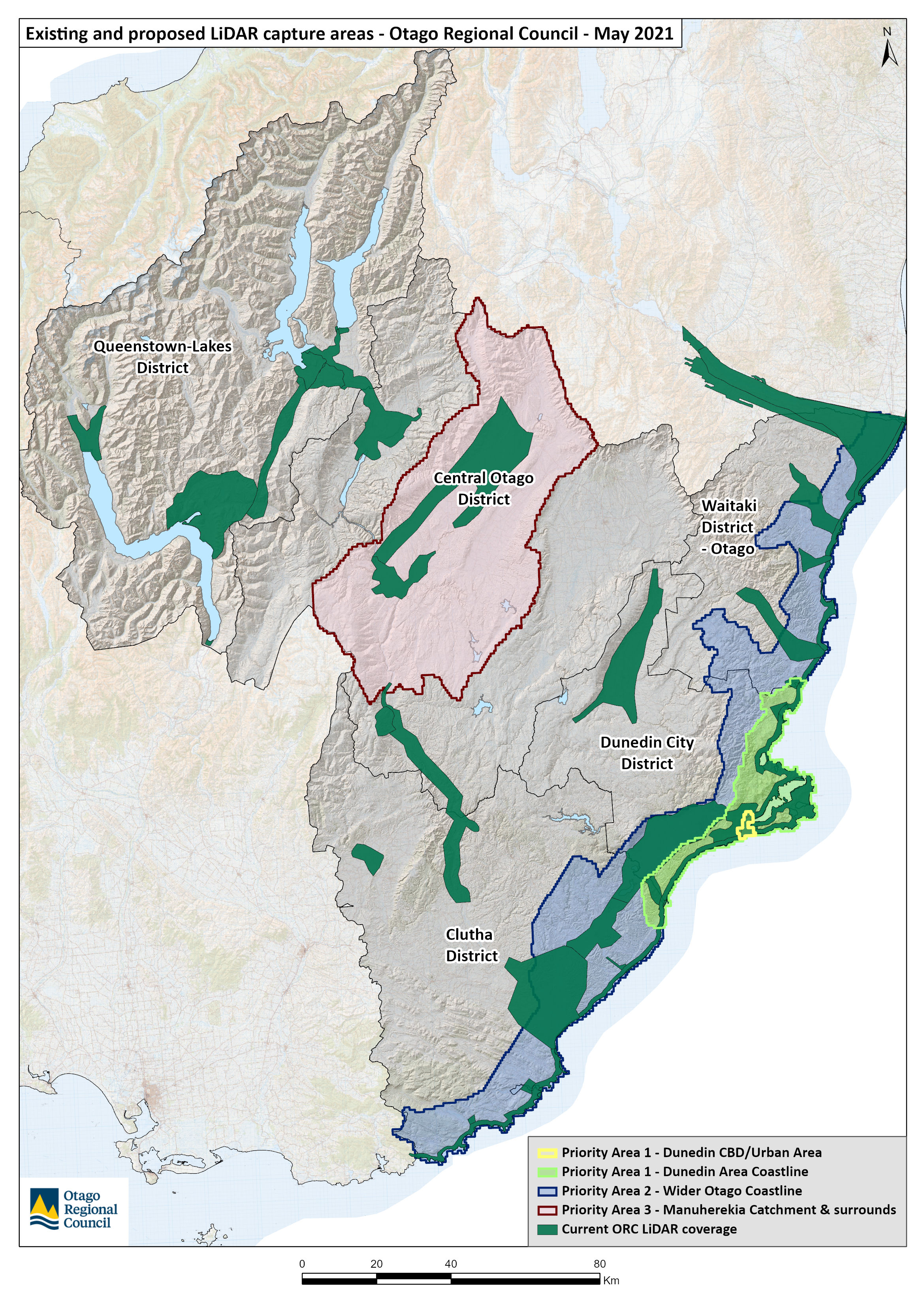 Map of LiDAR coverage planned in the new project.