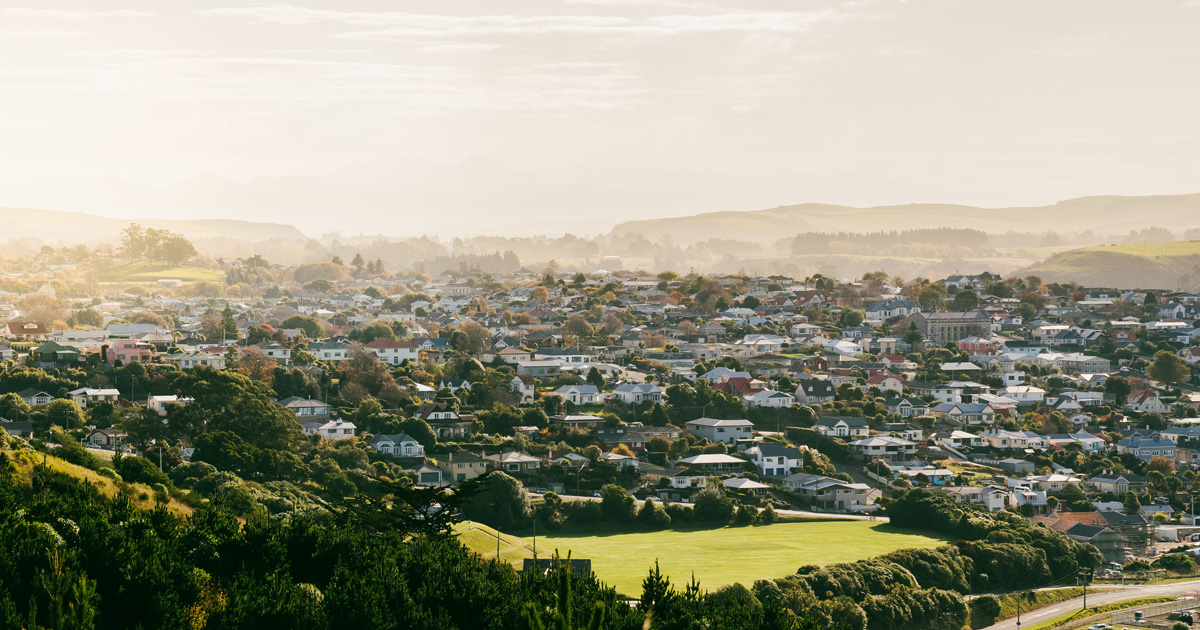 The Sunset View Of Oamaru Harbour From Oamaru Lookout