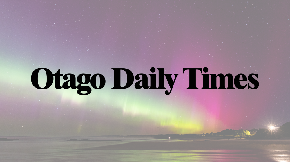 ODT Logo With Southern Lights (Aurora Australis) Over Dunedin