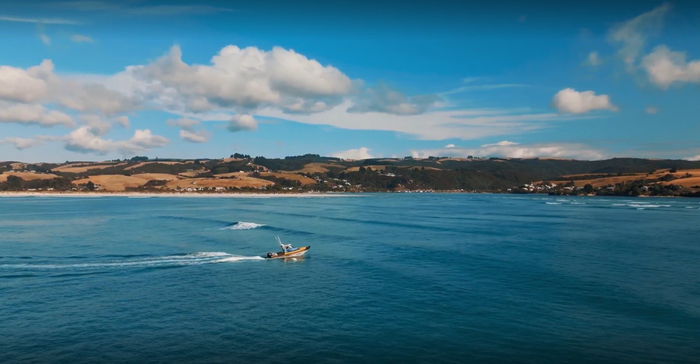 The ORC Harbourmaster Vessel Awhina Crosses The Bar At Taieri Mouth