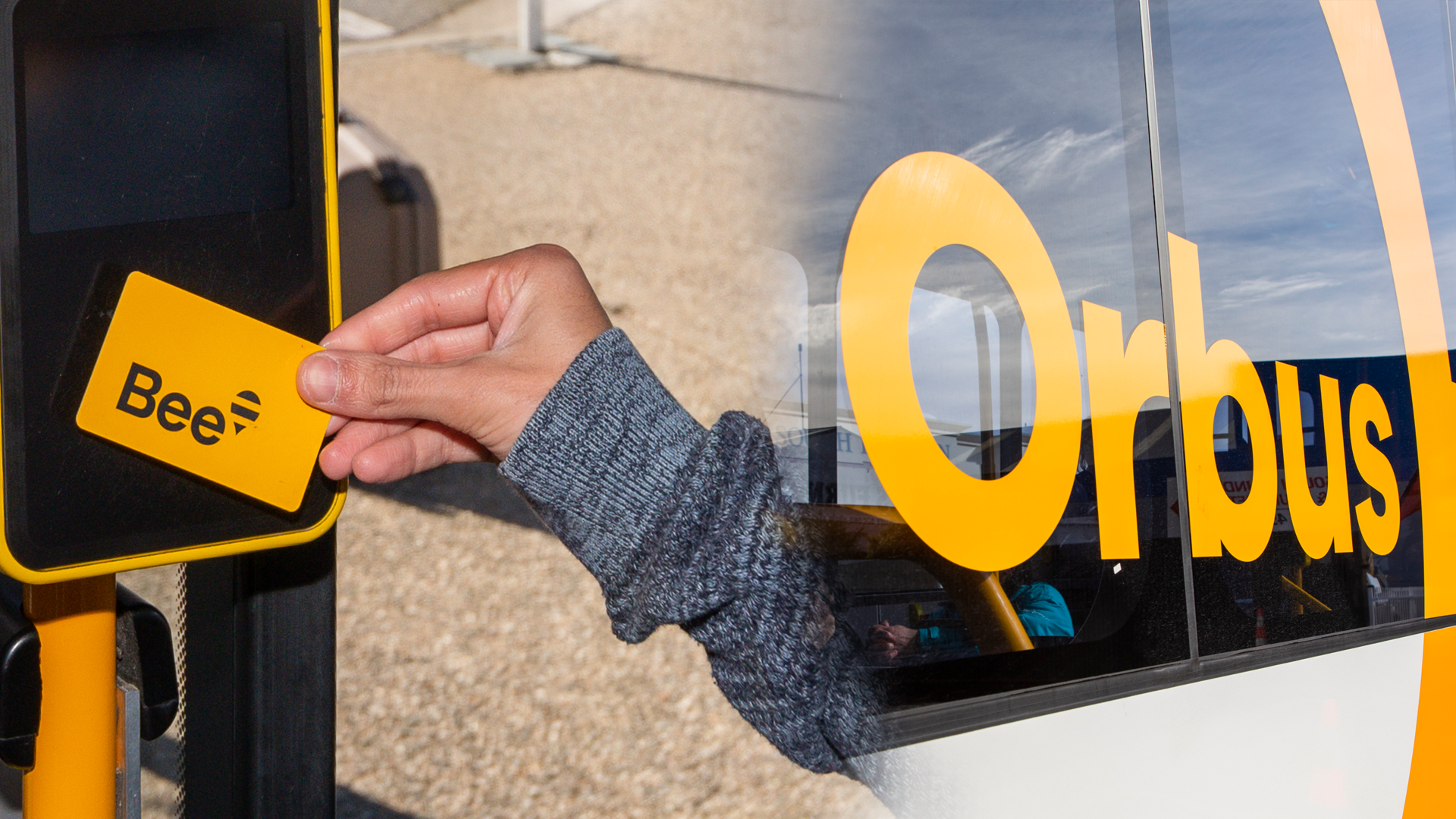 Montage bee card tap on and orbus logo on bus CTB 230427 ORBUS 52 1920X1080 Web