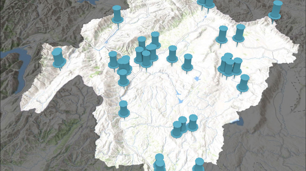 Central Otago District Scene Wetlands Map
