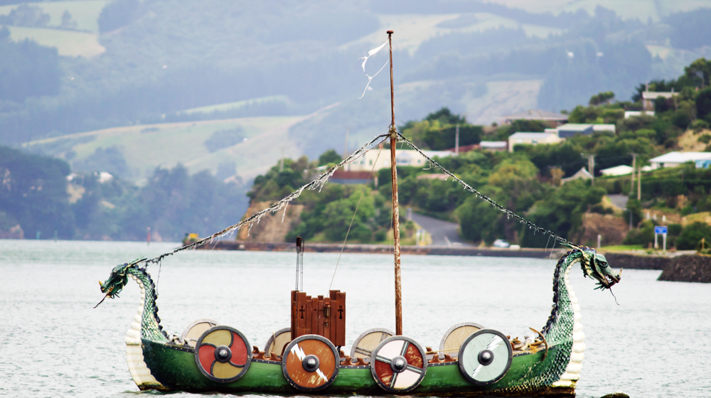 Replica Viking Ship Otago Peninsula Scott Broere Boat Owner Lighter Adobestock 223775030
