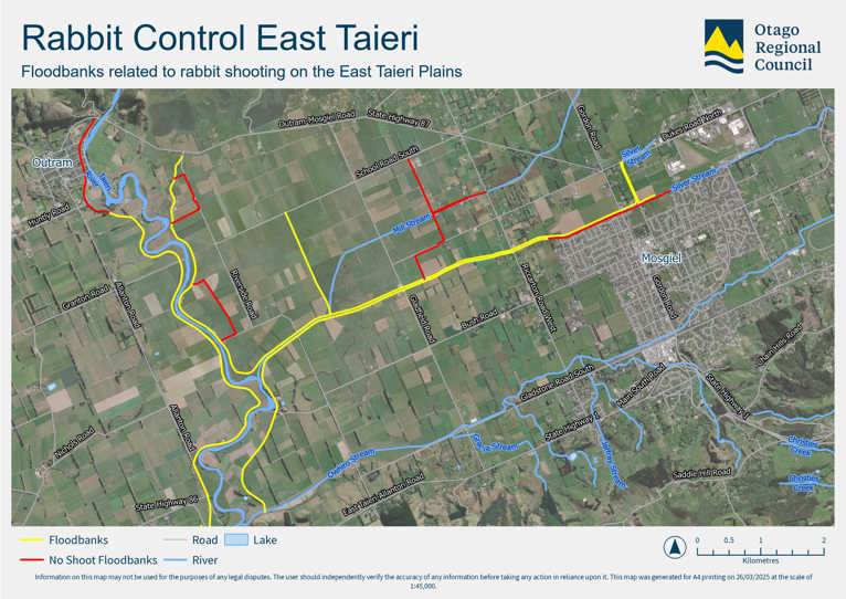 Rabbit Control East Taieri rabbit shooting map 2025