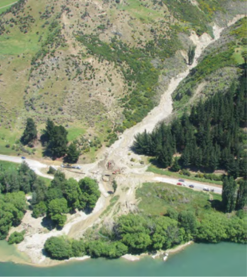 Impacts Of The November 2017 Debris Flow Event At Blackjacks Creek Showing The Extensive Deposition Of Sediment Debris Over State Highway 8